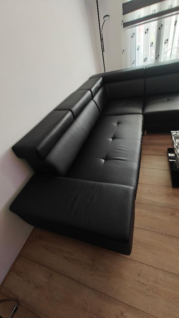 Hoekbank zwart, Huis en Inrichting, Banken | Bankstellen, Ophalen, 250 tot 300 cm, Gebruikt, Minder dan 75 cm