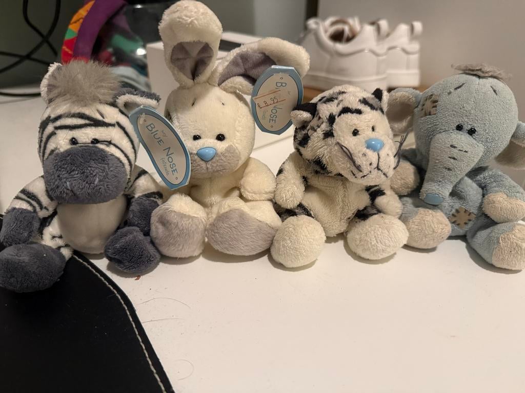 Blue Nose Friends Knuffels: Olifant, Zebra, Tijger, Konijn, Ophalen of Verzenden, Gebruikt, Overige typen