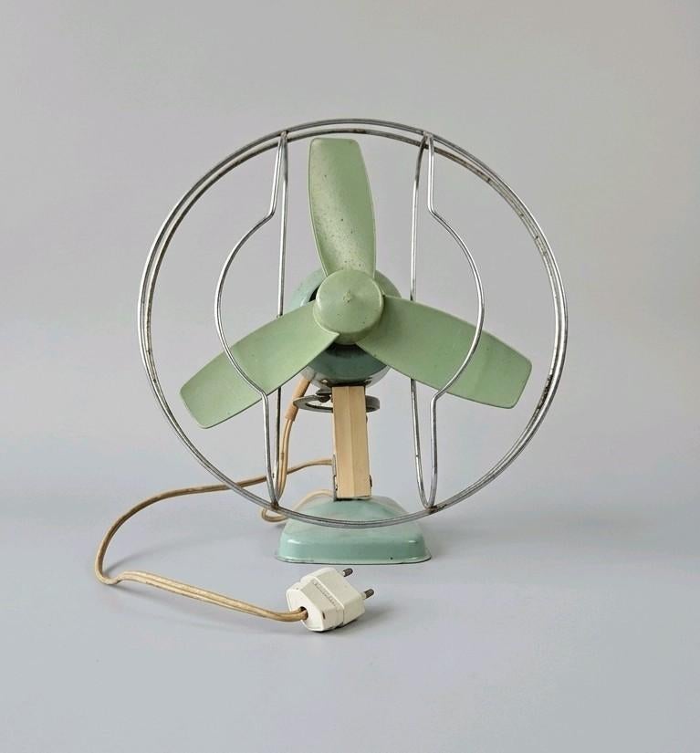 ✔️OPRUIMING Vintage groene Erres ventilator curiosa jaren 50, Ophalen of Verzenden