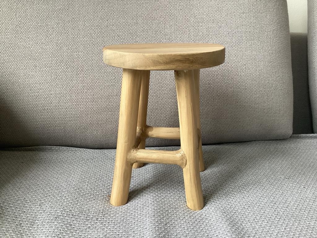 Krukje teak, voor bijv. plant, 22 cm - 50% korting, Huis en Inrichting, Krukjes, Ophalen of Verzenden, Nieuw, Hout