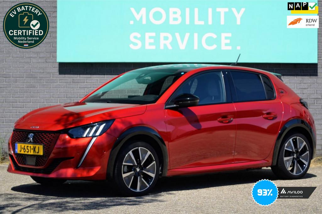 Peugeot E-208 EV GT 350 50 kWh AUT CarPlay Laneass. Pano, 136 pk, Gebruikt, Leder en Stof, Origineel Nederlands