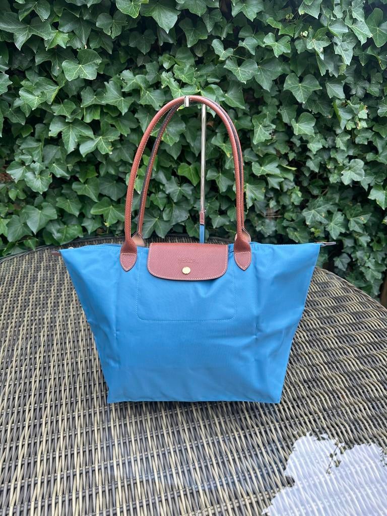 Longchamp le Pliage tas | blauw | maat L, Ophalen, Zo goed als nieuw, Blauw, Handtas