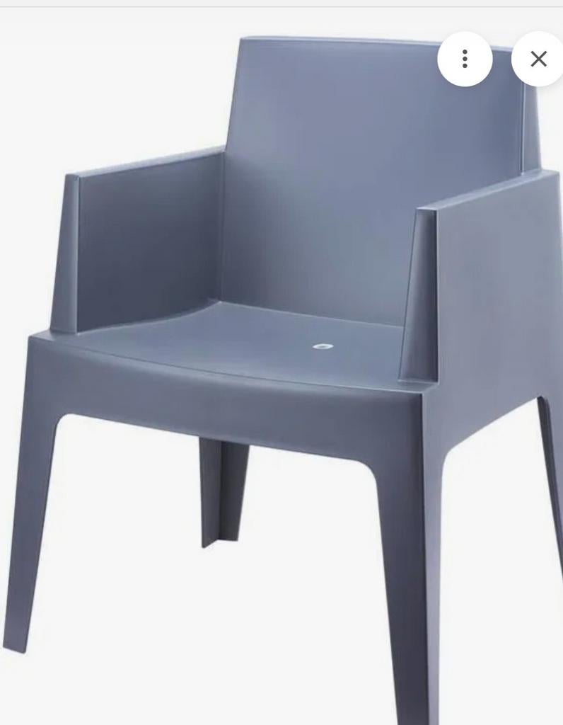 Siesta Box Tuinstoel - Donkergrijs (6 stuks), Ophalen, Gebruikt, Kunststof, Stapelbaar