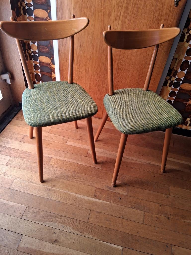2 stuks vintage stoelen, Twee, Overige kleuren, Vintage, Ophalen of Verzenden