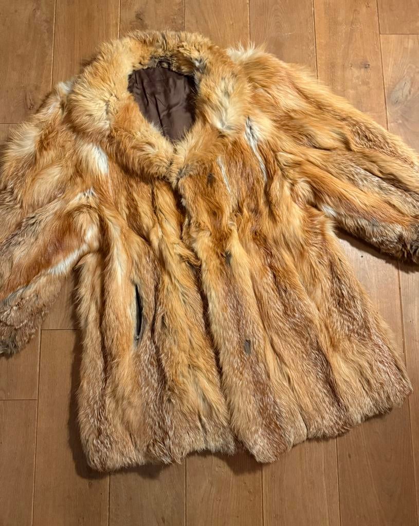 Vintage bontjas, Ophalen of Verzenden, Zo goed als nieuw, Maat 42/44 (L), Bruin