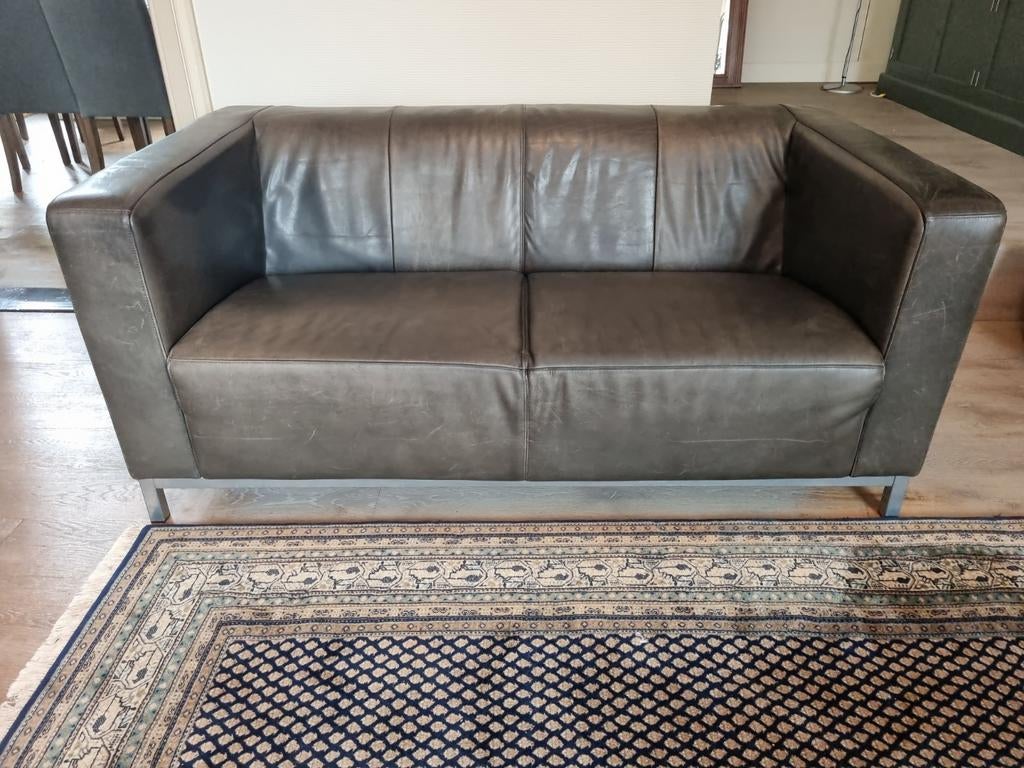Leren 2 zits bank van Machalke, Ophalen, Gebruikt, Tweepersoons, Leer