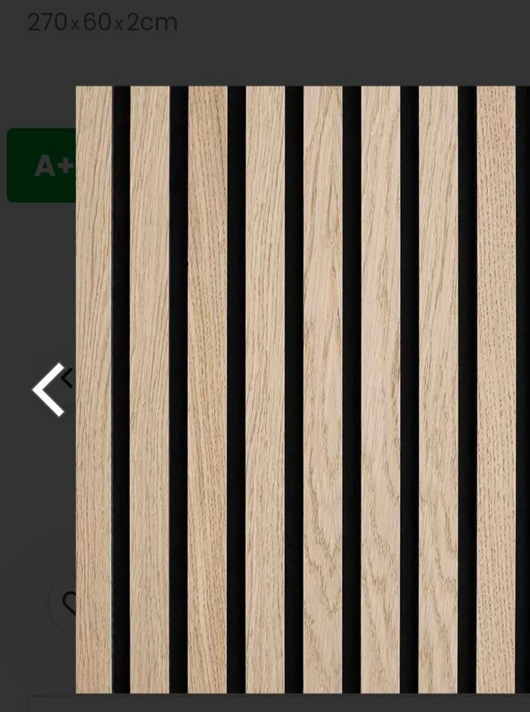 2 Akoestische Panelen Hout Naturel Eiken Zwart Vilt, Ophalen, Nieuw