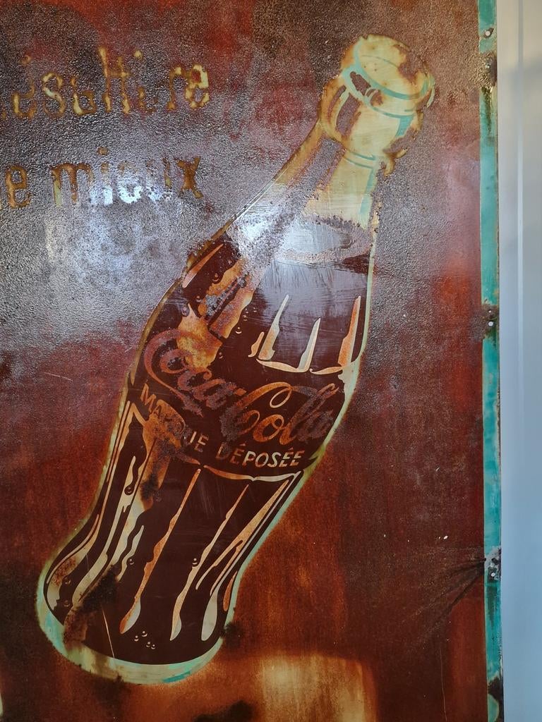Coca-Cola emaille xxxl reclamebord, Ophalen, Gebruikt, Reclamebord