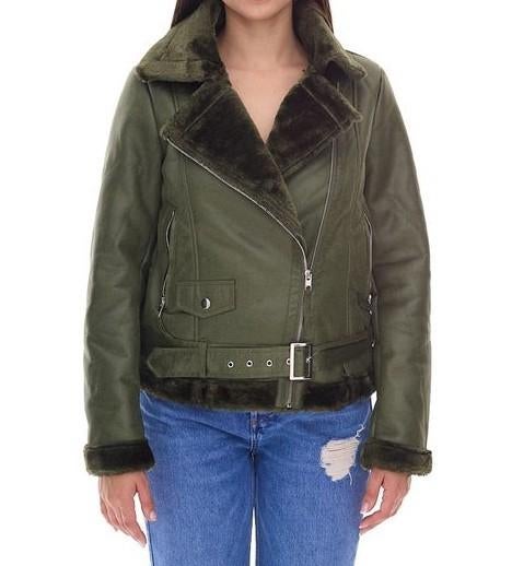 trend groen leren biker jack jasje nep leer 36 nieuw vintage, Ophalen of Verzenden, Nieuw, Maat 36 (S), Groen