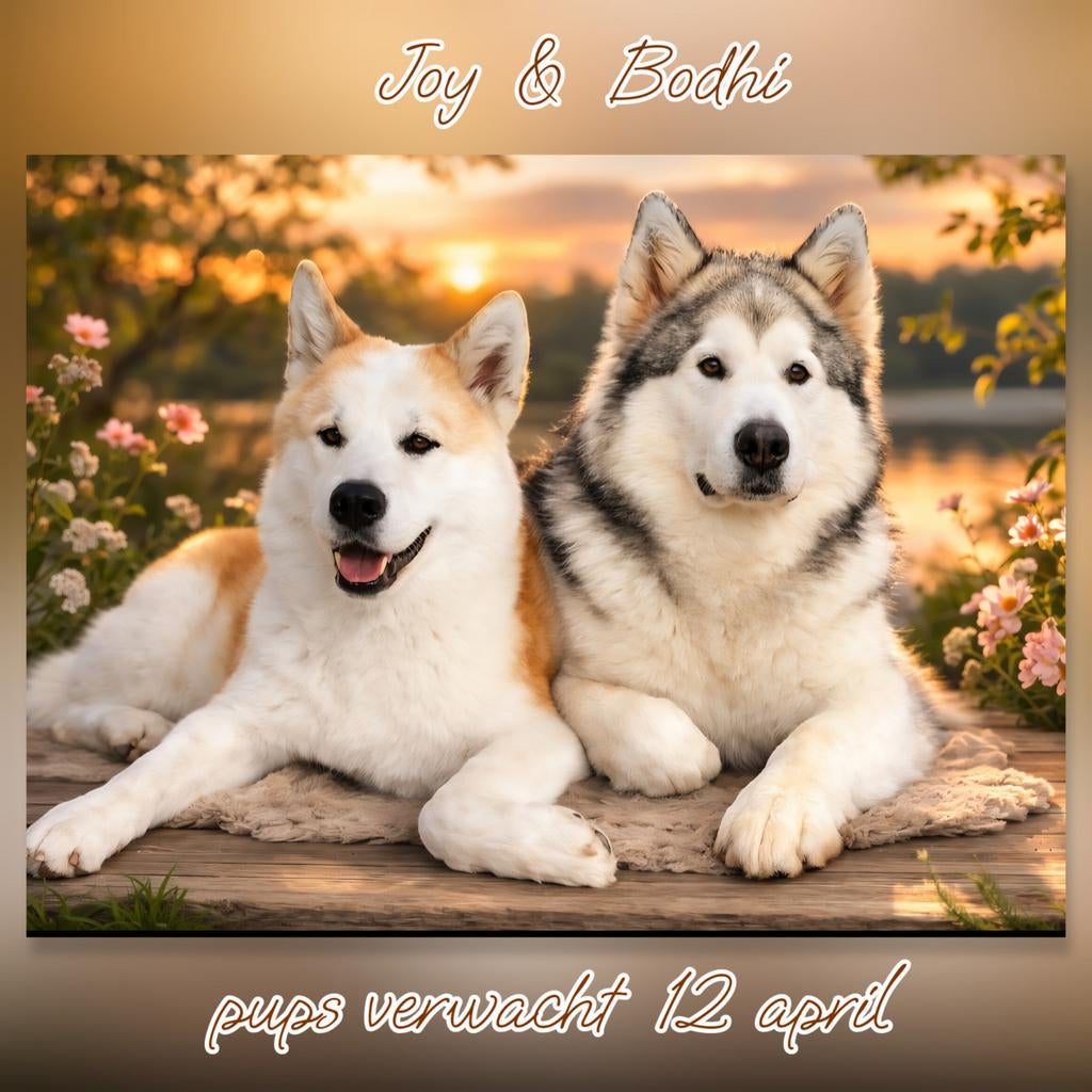 VERWACHT !!!  Pups  Alaskan Malamute ..Jap.Akita x Samojeed, Parvo, 8 tot 15 weken, Poolhond, Meerdere