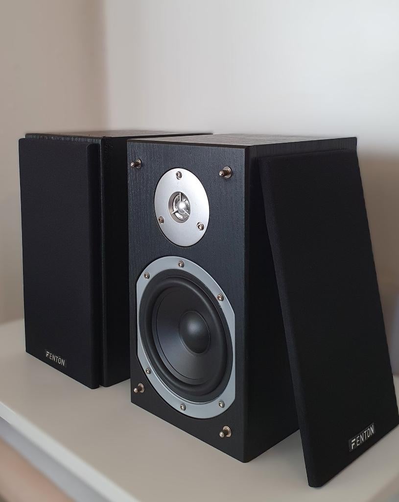 Fenton Boekenplank Luidsprekers - 140 Watt - Zwart - SHFB55B, Zo goed als nieuw, 120 watt of meer, Front, Rear of Stereo speakers