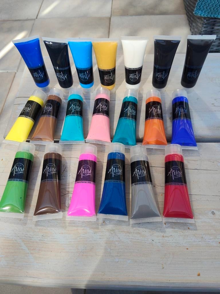 Acryl verf paint set - mat finish -20 tubes 30 ml -, Ophalen of Verzenden, Nieuw