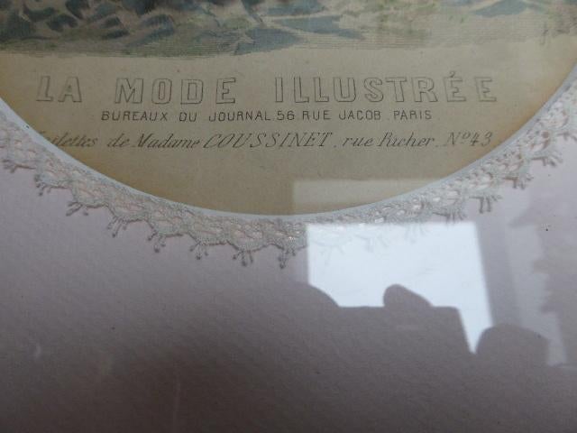 Prachtige lijst met prent la mode illustree, Ophalen of Verzenden