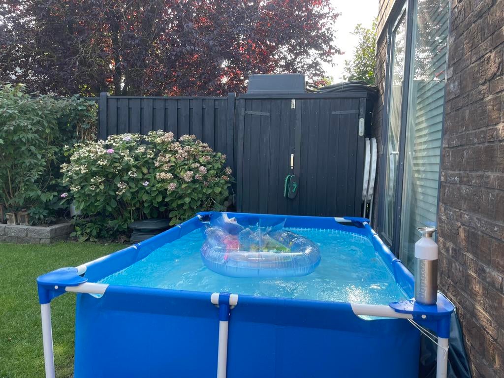 INTEX zwembad 2.2m X 1.5m (60cm diep) & ZONNEBOILER, Ophalen, Minder dan 80 cm, Zo goed als nieuw, Opzetzwembad