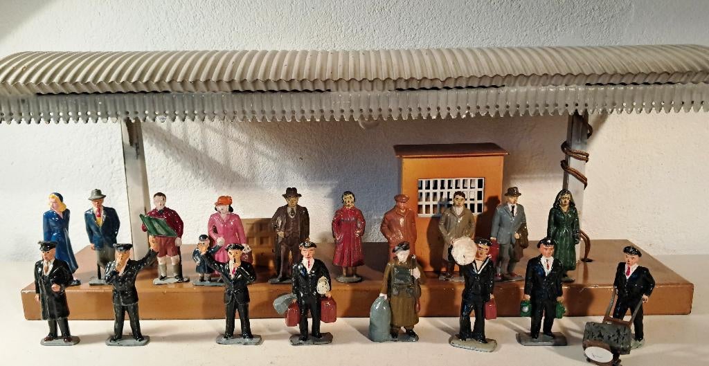 Zeldzaam Spoor 0-1 Timpo  hele serie 18 loden tin figuren, Ophalen of Verzenden