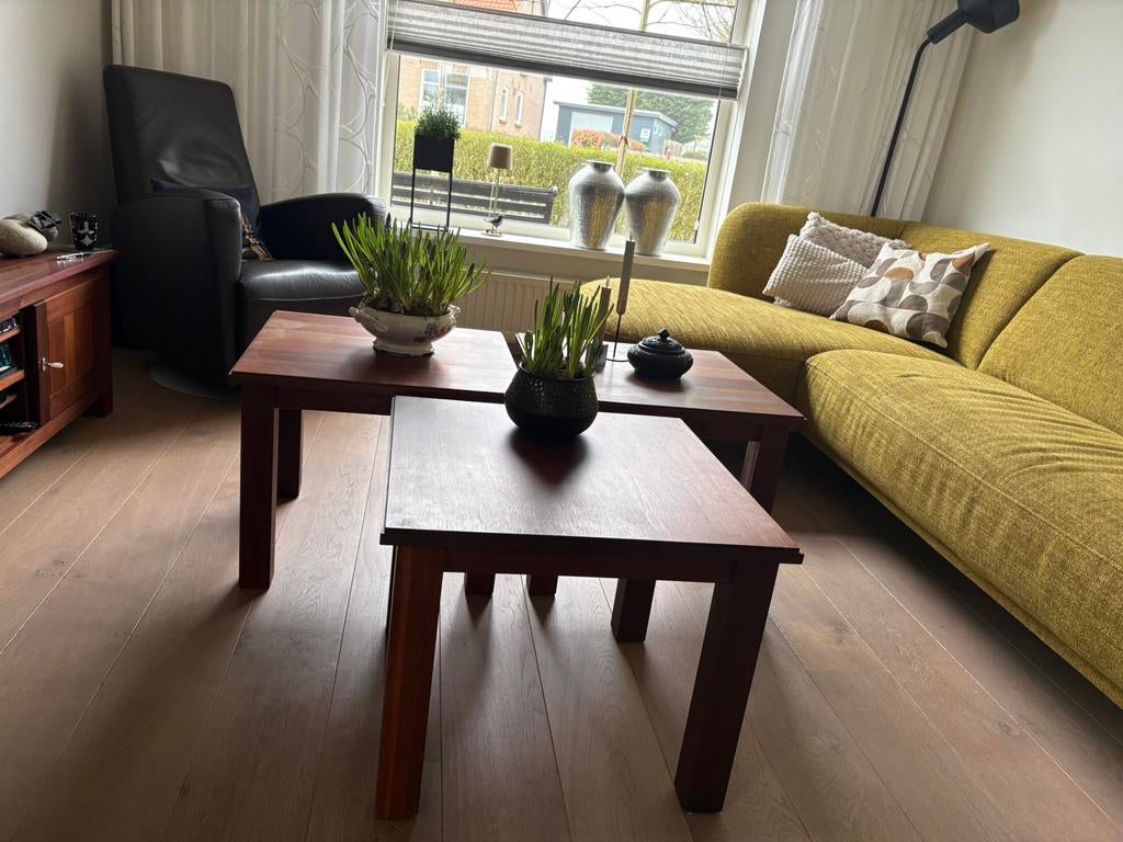 Salon tafeltjes 3 stuks jatoba hout daxx, Huis en Inrichting, Ophalen of Verzenden, Zo goed als nieuw, Hout