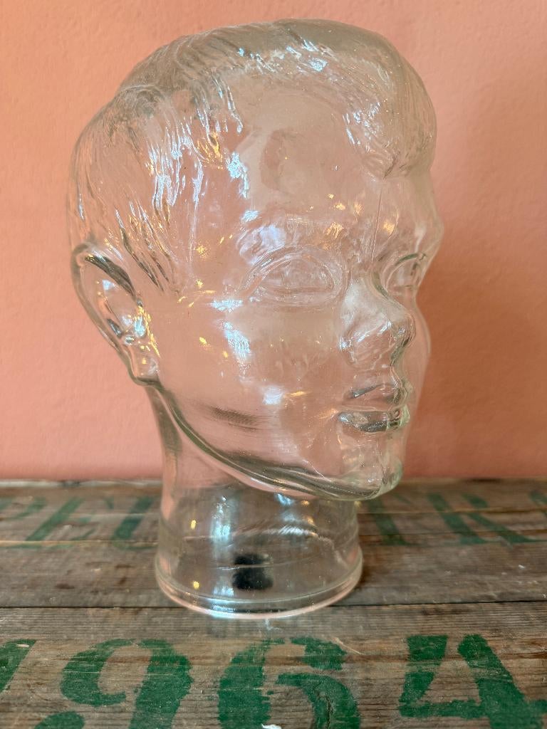 Vintage Glazen Kinderkopje – Helder Glas, Antiek en Kunst, Ophalen