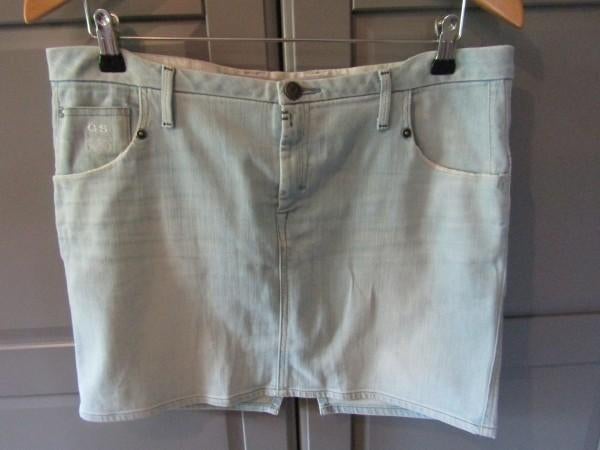 G528 G-Star mt M rok denim lichtblauw, Maat 38/40 (M), Zo goed als nieuw, Boven de knie, G-star