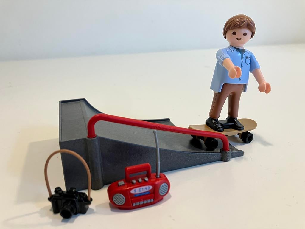 Playmobil skater met skateramp 9094, Ophalen of Verzenden, Gebruikt, Los playmobil
