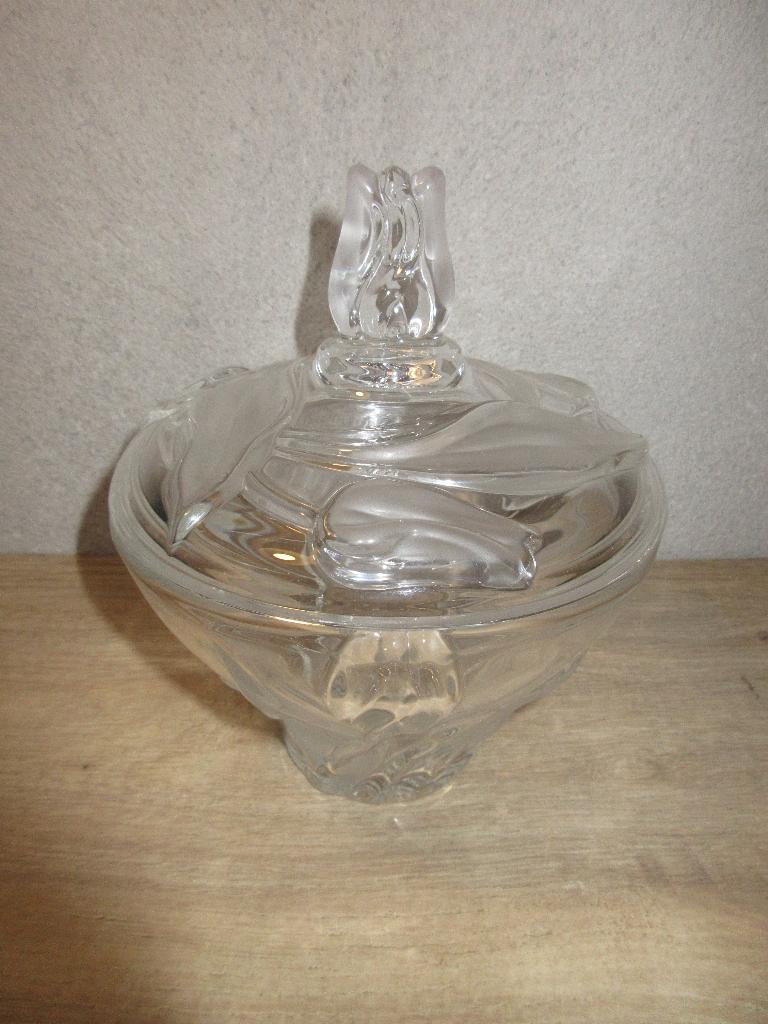 Glazen schaaltje bonbonniere bonbon schaaltje met tulpen, Ophalen of Verzenden