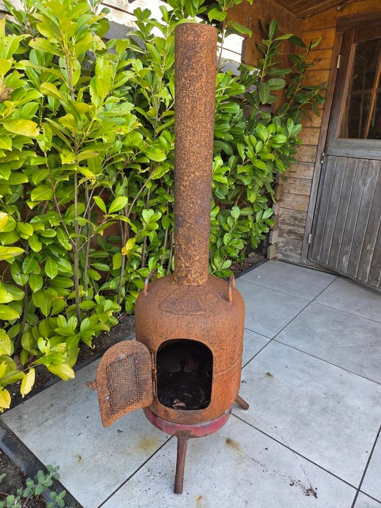 Terraskachel van gasfles met verlengpijp en kapje, Ophalen