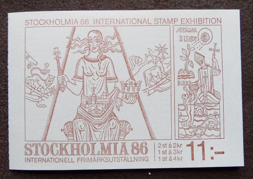 Postzegelboekje Zweden – Stockholmania 86  kunstwerken, Ophalen of Verzenden, Zweden, Postfris