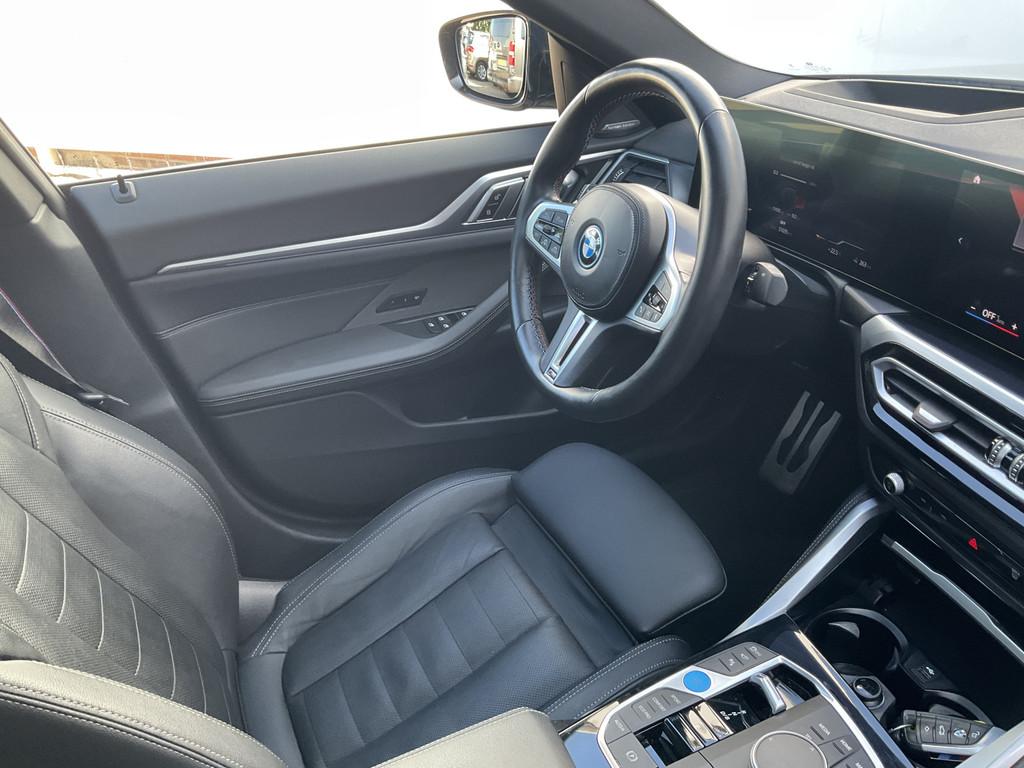 BMW i4 M50 M-Sport 84kWh 544PK Pano Laser HUD Harman/Kardon, Auto's, Gebruikt, 110 €/maand, Zwart, 2190 kg