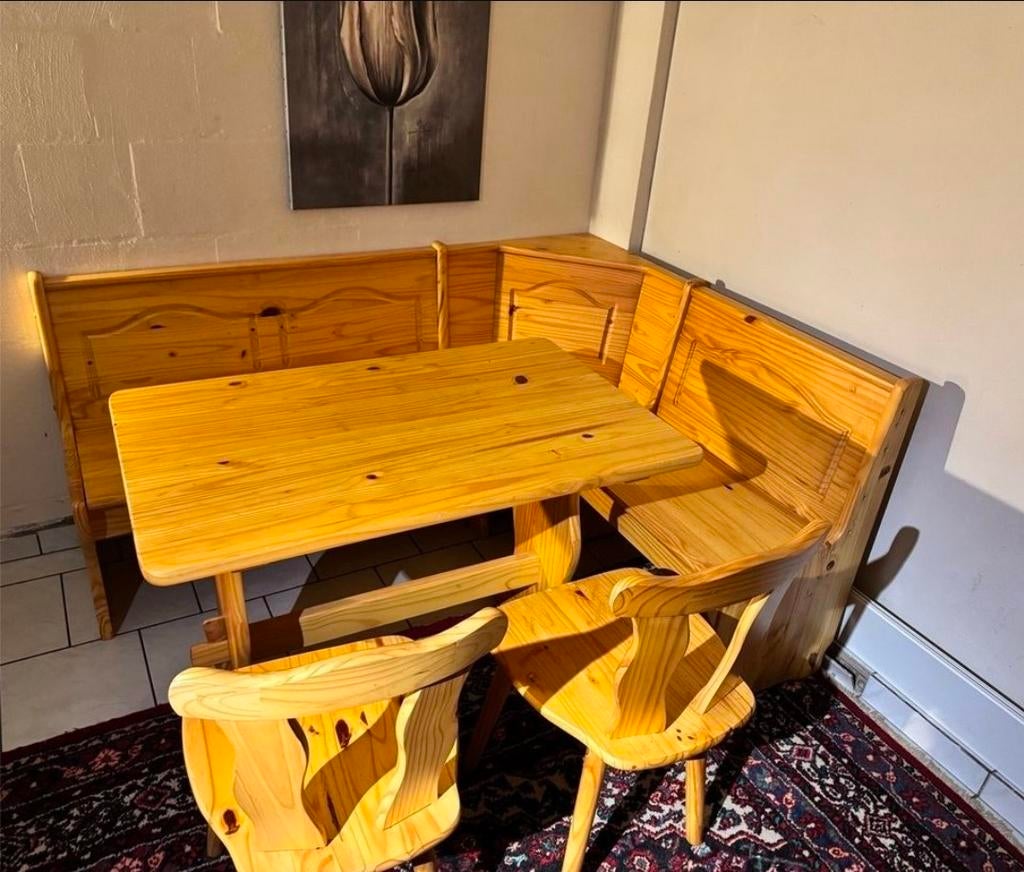 Robust Massief hout Oostenrijkse Duitse Eethoek zithoek, Huis en Inrichting, Ophalen, Zo goed als nieuw, Oostenrijkse Duitse Stijl Eethoek Hoekbank