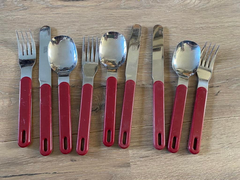 Mepal bestek camping rood, Ophalen of Verzenden, Gebruikt