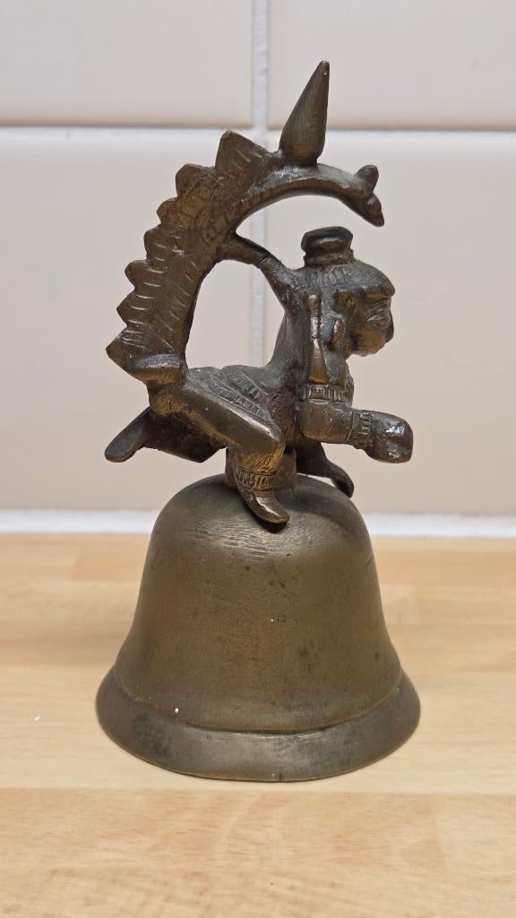 Antieke tempelbel of tafelbel van messing, Ophalen of Verzenden, Koper