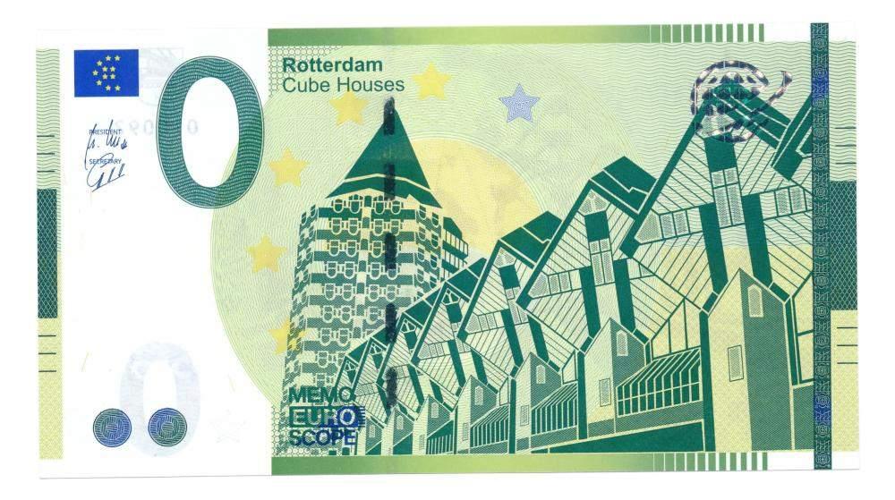 0 Euro biljet Rotterdam Kubuswoningen, Ophalen, Euro's, Los biljet