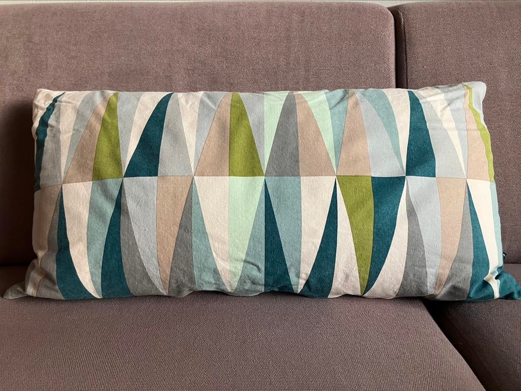 Ferm Living design kussen Spear Large bio katoen canvas,, Ophalen of Verzenden, Zo goed als nieuw, Rechthoekig