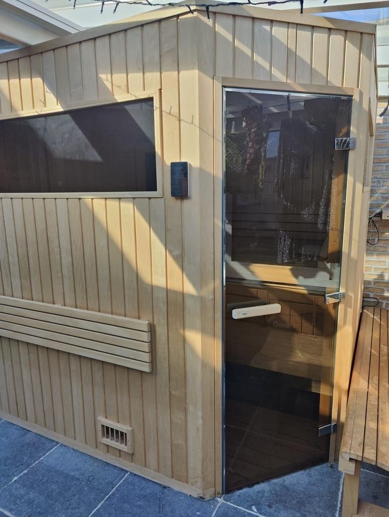 Luxe Sauna met IR, Combi-oven, Panoramische Ramen, Ophalen, Gebruikt, Infrarood, Complete sauna