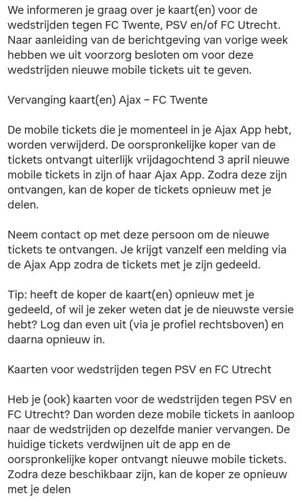 PAS OP! met kopen ajax tickets worden verwijdert -Twente PSV, Tickets en Kaartjes, Twee personen
