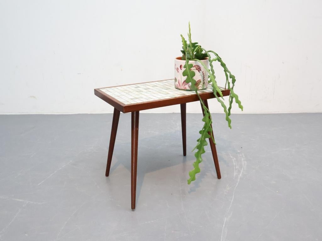 Vintage Bijzettafel Plantentafel Mozaïek Jaren '60, Minder dan 45 cm, Minder dan 55 cm, Gebruikt, Onbekend
