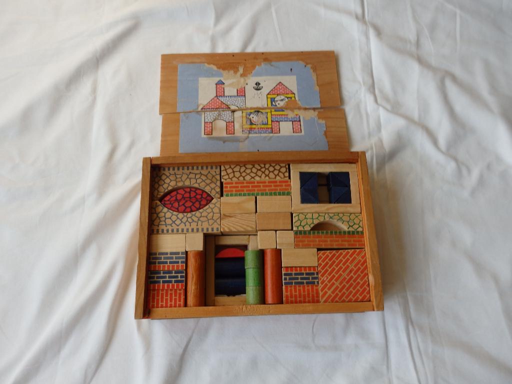 Vintage Houten Blokken Speelgoed | Merk Vero Jaren '50 / 60, Ophalen of Verzenden, Gebruikt, Overige typen