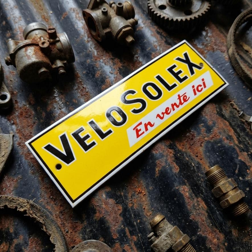 Frans Emaille Reclamebord SOLEX Bromfiets Velosolex Vintage, Ophalen of Verzenden, Gebruikt, Reclamebord