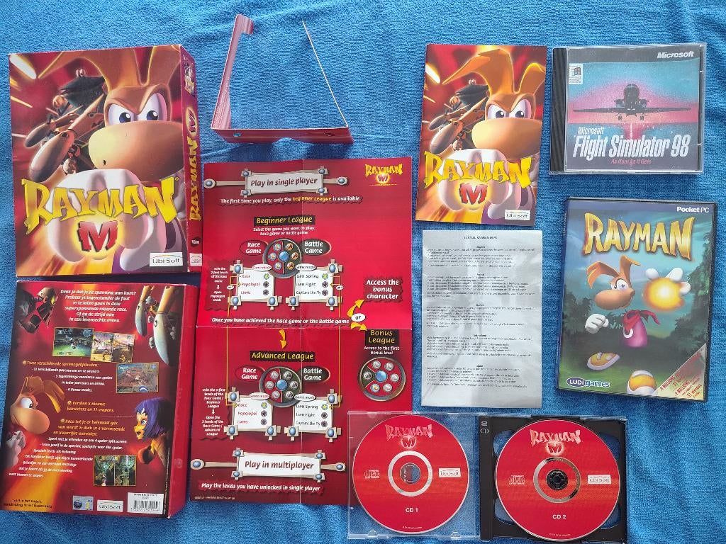 Rayman M 2 cds, Pckt PC Ludi games 1 cdr, Flight Simulator98, Spelcomputers en Games, Games | Pc, Avontuur en Actie, 1 speler