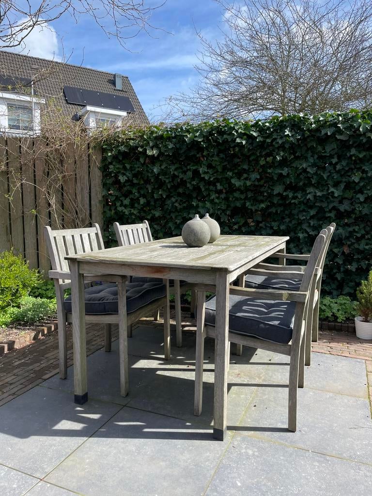 Teak tuinset teak & garden, Ophalen, 4 zitplaatsen, Gebruikt, Eettafel