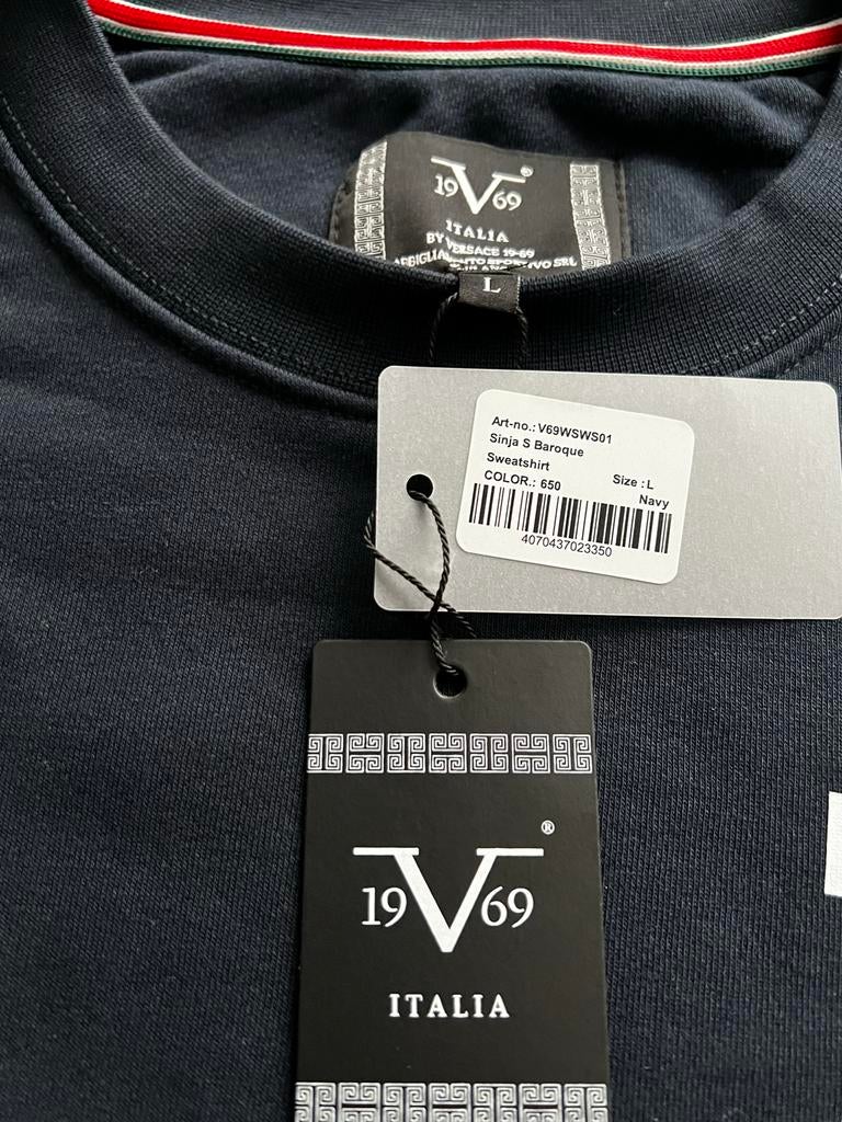 19V69 Italia by Versace trui maat L, Ophalen of Verzenden, Nieuw, Maat 52/54 (L), Blauw