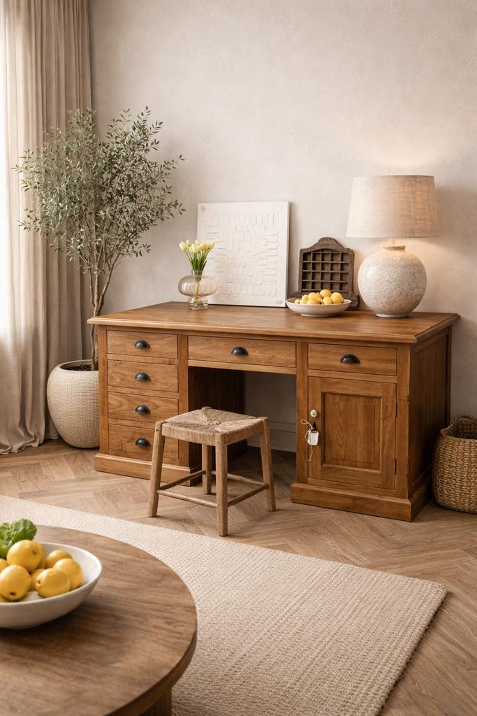 Teak houten bureau werktafel kaptafel dressoir sidetable, Huis en Inrichting, Ophalen, Zo goed als nieuw, Nvt, Nvt