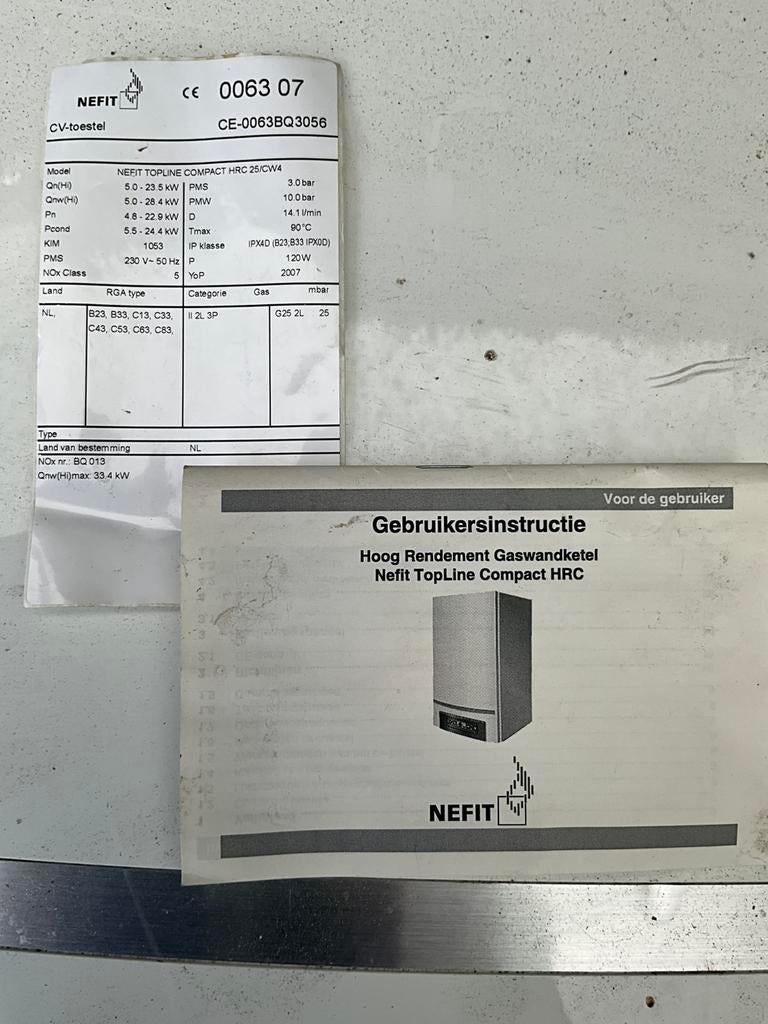 Nifit topline compact hrc 25 cw/4, Ophalen, Gebruikt, Hoog rendement (Hr), Cv-ketel of Combi-ketel