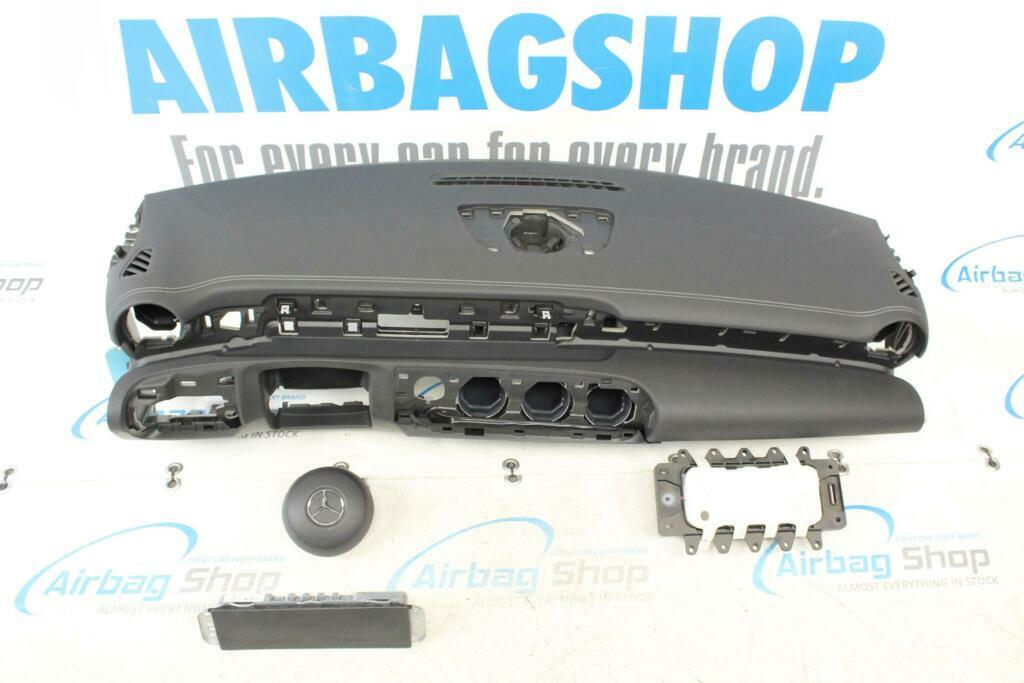 Airbag set Dashboard wit stiksels Mercedes A klasse W177, Gebruikt, Ophalen of Verzenden