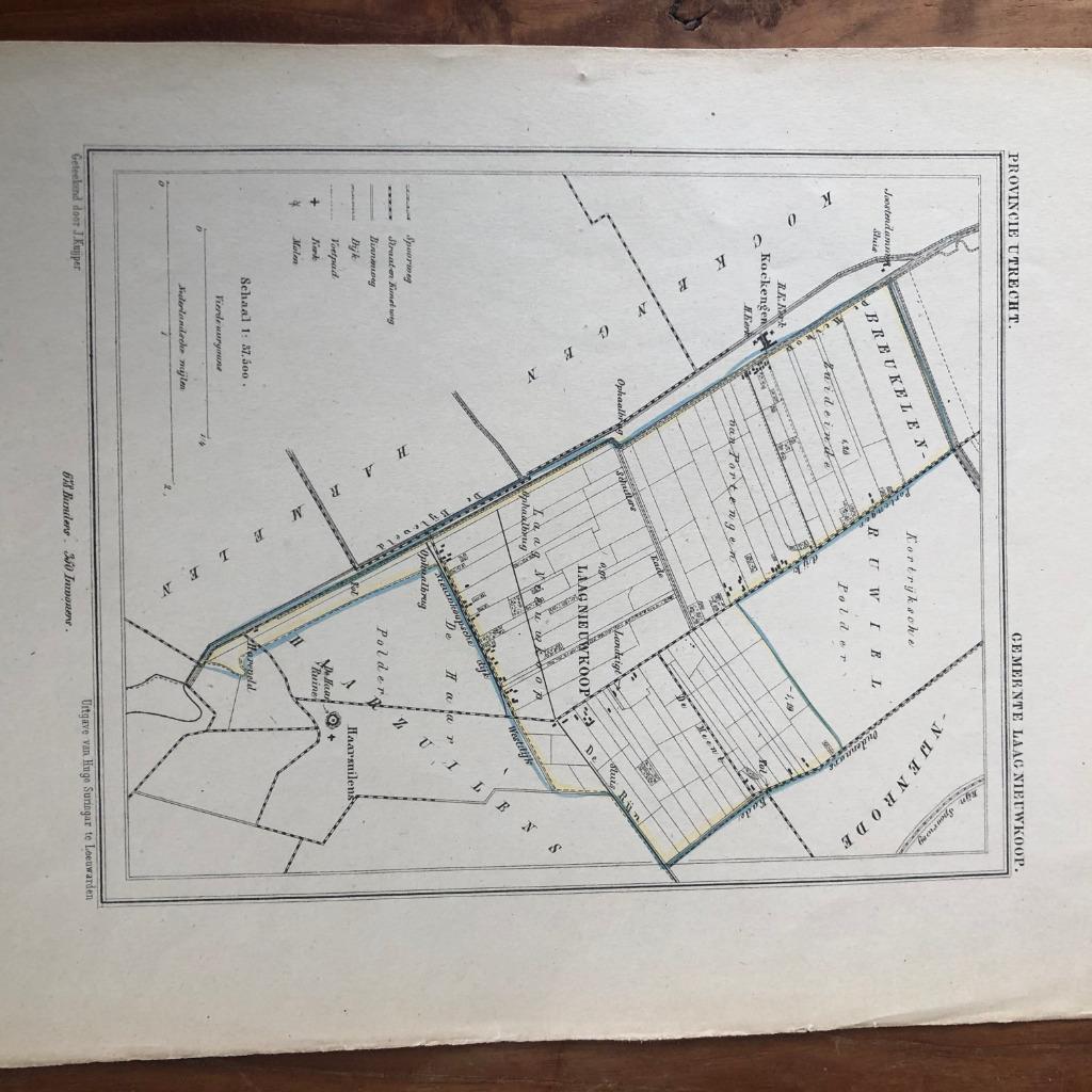 11 / Laag Nieuwkoop Litho uit 1865 van Kuyper, Ophalen of Verzenden
