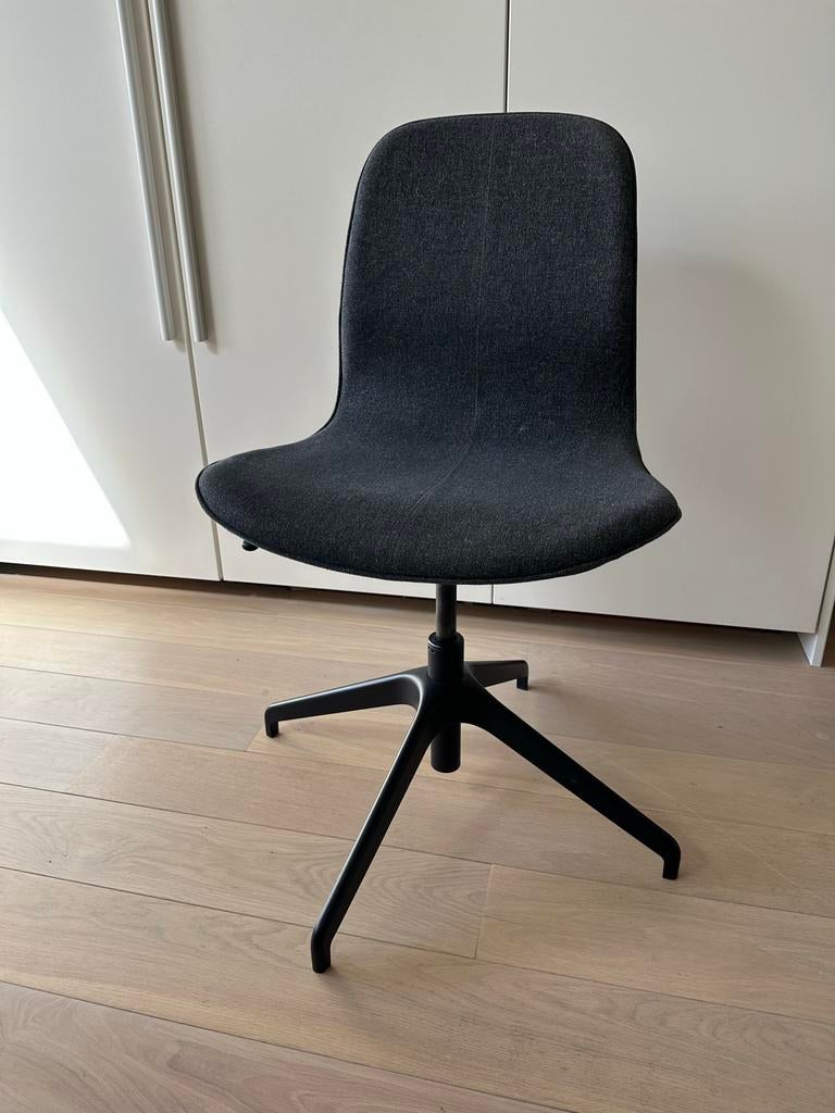 IKEA LÅNGFJÄLL bureaustoel zwart donkergrijs, Huis en Inrichting, Bureaustoelen, Ophalen, Zo goed als nieuw, Zwart, Bureaustoel