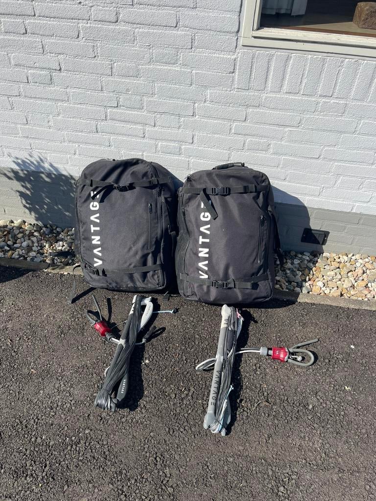 Vantage kites 9m + 12m + Newton Control Bar (2x) - ZGAN, Watersport en Boten, Kitesurfen, Kitesurf-set, 9 m², Geen board, Ophalen of Verzenden