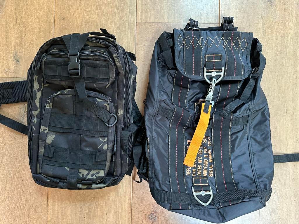 Rugtas, camo rugtas, parachute rugtas, Ophalen of Verzenden, Zo goed als nieuw