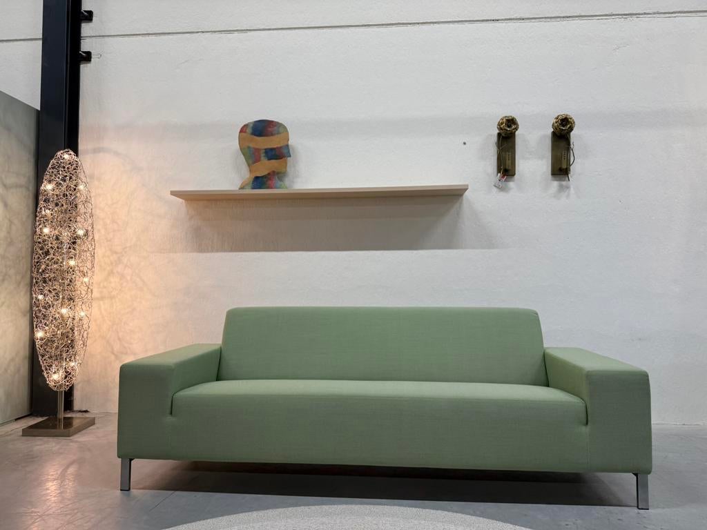 Nieuw Gelderland 6511 Bank 3 zits Rime stof groen 232, 75 tot 100 cm, Rechte bank, Gelderland, Stof