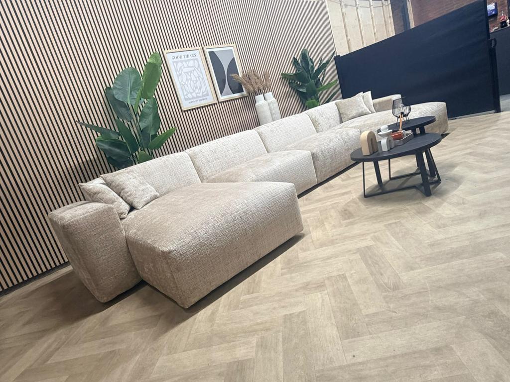 NIEUW | XXL Luxe Japandi/Hotel Chique U-Bank - Beige - 464cm, Japandi Hotel Chique Elementen U Bank Modulair, -, -, Hoekbank
