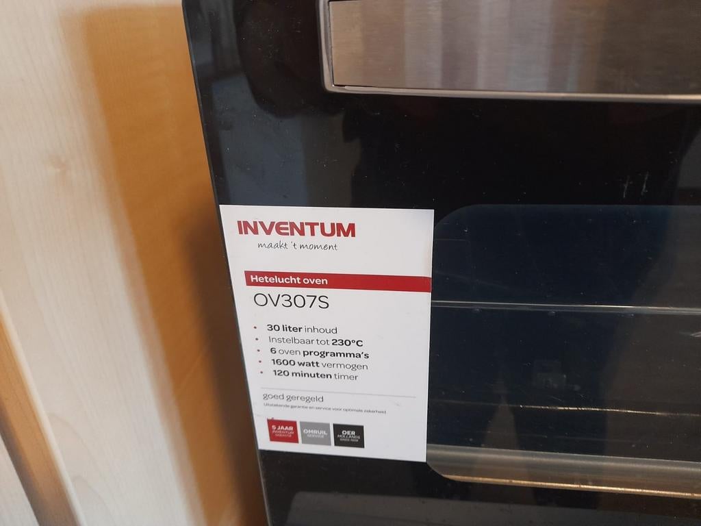 Inventum Hetelucht oven OV307S Naaldwijk, Witgoed en Apparatuur, Ovens, Ophalen of Verzenden